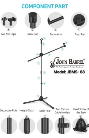 JBMS-68 DUAL MICROPHONE STAND